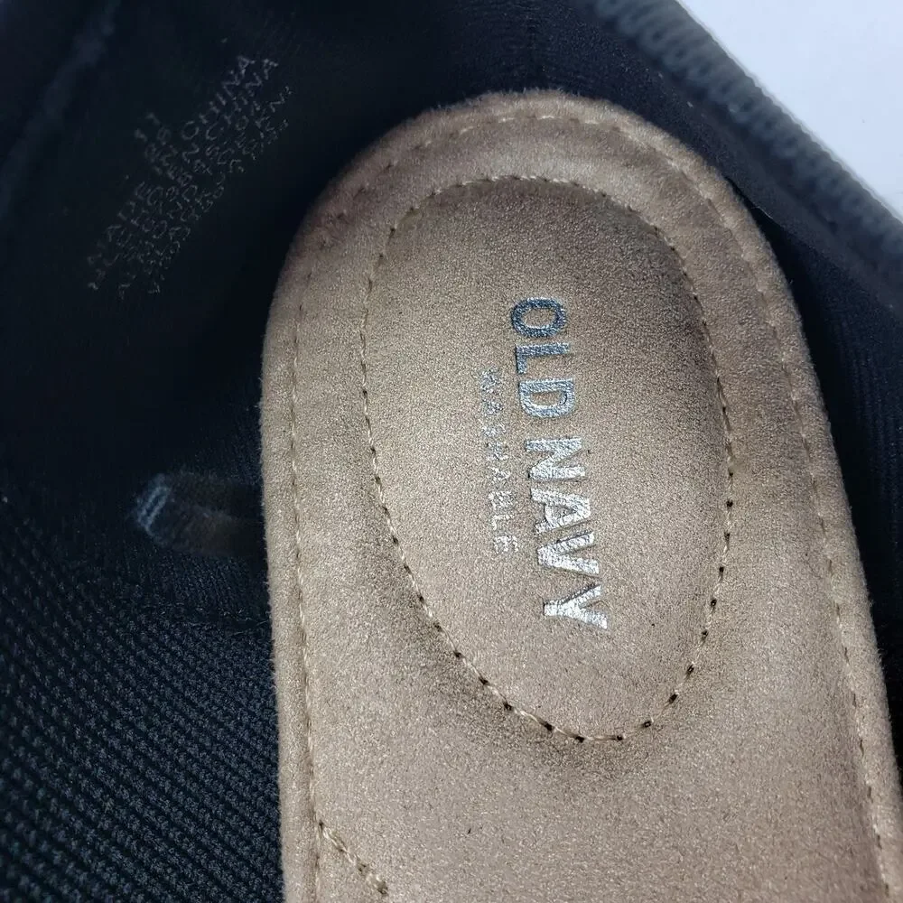 Old Navy Womens Size 11 Black Jack Knit Slip On Almond Toe Loafer Flats Shoes_9